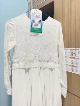 PL satu set dress akad nikah include jilbab dan dalaman jilbab
