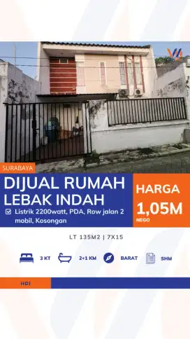 Dijual Rumah Lebak Indah Surabaya Barat – SHM Harga 1 M-an