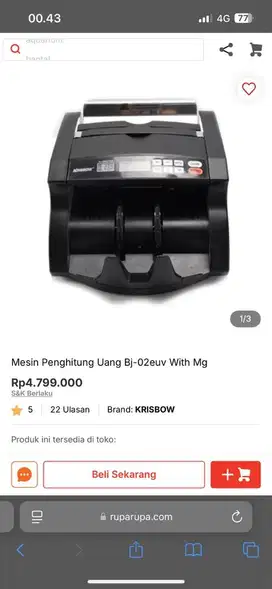 MESIN PENGHITUNG UANG TYPE BJ-02EUV WITH MG