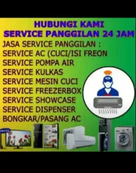 Layanan servis elektrontronik AC,kulkas,pompa air mesin cuci ,,DLL