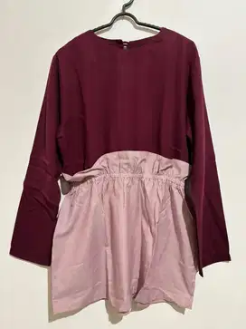 Blouse Merah Kerut