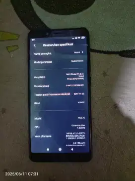 Redmi note 5 4/64 hp dan kabel