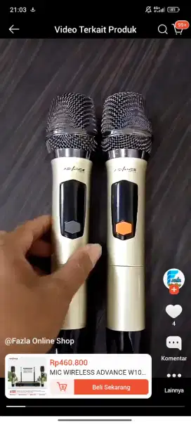 Di jual rugi aja mic wireless advance baru pakai 2 Minggu