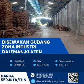 DiSewa gudang lokasi Daleman Klaten luas 3269m BU!