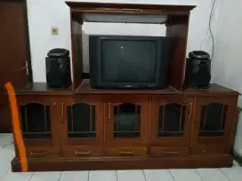 Jual lemari tv dan audio panjang 2.5 mtr