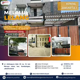 Dijual Melalui Lelang RT di Meruya Utara Kota Jakarta Barat