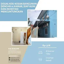 Dijual kos-kosan bangunan dengan 16 kamar, siap huni