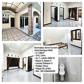 Sewa Rumah Area Karangasem Solo, Dekat Alana Hotel, UMS, DPRD, RS MATA