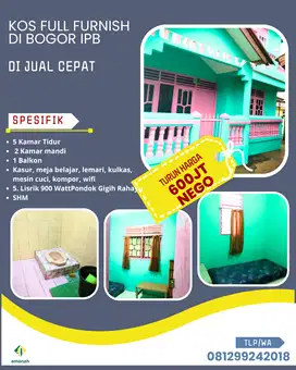 Kosan Full Terisi Dijual Butuh Dekat Kampus IPB Bogor Dan SHM