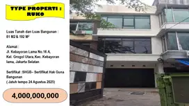 DIJUAL RUKO SIAP USAHA – JALAN KEBAYORAN LAMA JAKARTA SELATAN!