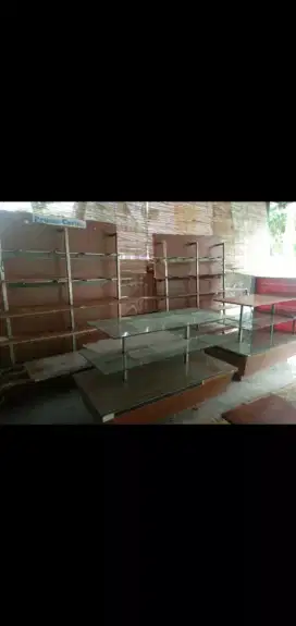 Jual Rak Lemari kayu dan Meja kayu+kaca