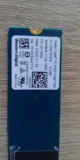 SSD M2 Sata WD 512GB kondisi Tak Normal