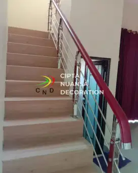 RAILING STAINLESS KOMBINASI KAYU