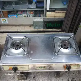 Hitachi Kompor Gas Stainless Steel 2 Tungku