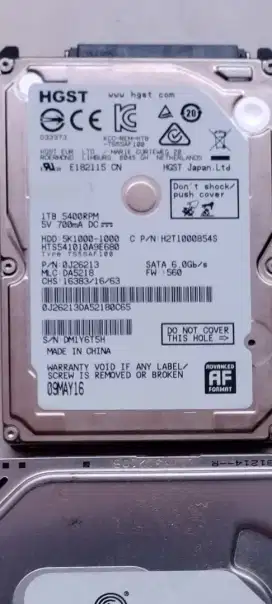 Harddisk Laptop 1tb tebal (100%).