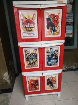 Jual lemari plastik merk napoly spiderman 6pintu