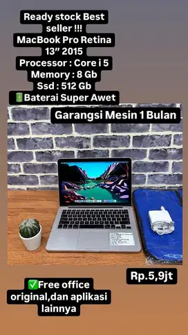 MacBook Pro Retina 13” 2015, Spek tinggi