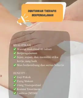 Di butuhkan segera Terapis