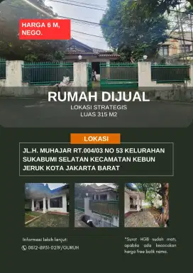 Rumah dijual kebon jeruk jakarta barat