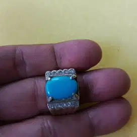 Batu pirus ring perak jadul kuno dan antik