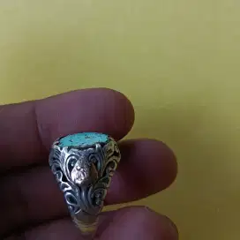 Batu pirus ring perak jadul kuno dan antik