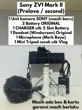 Sony ZV1 Mark II second like a new + aksesoris ORIGINAL