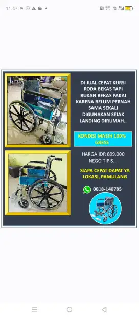 Jual Cepat Kursi Roda