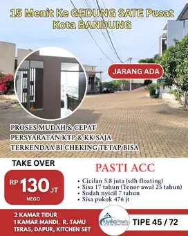 Strategis-Langka.! Take over Over Kredit Rumah 15 menit Ke Gedung Sate