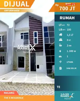 d013 Dijual Murah Rumah Gress Modern Minimalis di The 8 Residence, Mlg