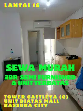 SEWA MURAH 2BR SEMIFURNISHED TOWER C DIATAS MALL APARTEMEN BASSURA CIT