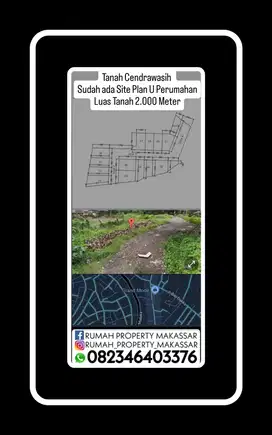 Tanah Cendrawasih  Sudah ada Site Plan Untuk Perumahan Luas 2.000 M