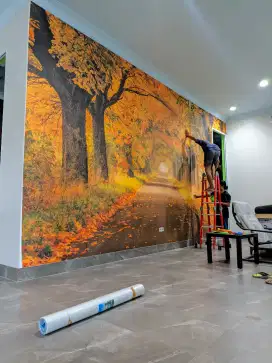 wallpaper dinding custom 3D dsain suka suka