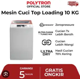 Ready MesinCuci 1 tab Polytron 10kg dan kemampuan ultra clean Turbomix