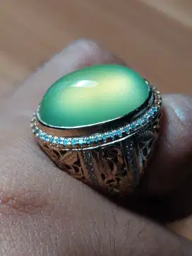 Batu Serpentine Green Apple Kristal Giwang