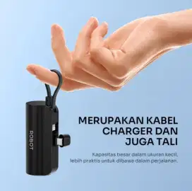 Brand New Robot PowerBank 4500mah warna hitam ,100% ORI