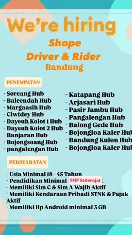 Lowongan Kerja Kurir (SHOPE)