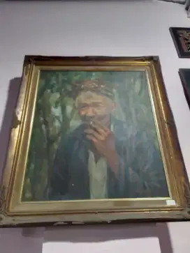 Lukisan Bapak Tua Merokok