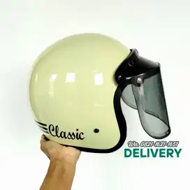 Helm Bogo Baru kaca datar cembung