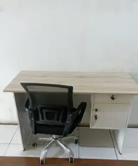 Meja Kerja, Meja Belajar, Meja Tulis, Meja Komputer + Kursi Kantor New