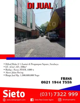 DiJual Ruko 3 ½ Lantai di Pengampon Square, Surabaya