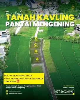 Dijual tanah cemagi Dekat pantai zona pariwisata