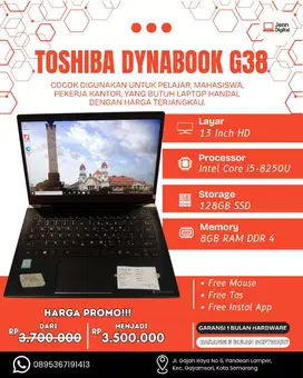 TOSHIBA DYNABOOK G38 - Laptop Core i5 Murah dan Handal