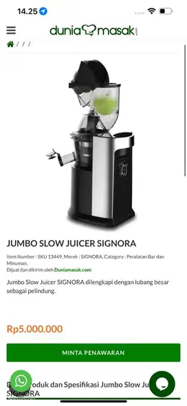 slow juicer jumbo signora fungsi normal beli 4jt
