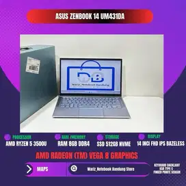 ASUS ZENBOOK UM431DA AMD RYZEN 5 3500U RAM 8GB SSD 512GB 14inci FHD
