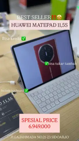 Huawei Matepad 11,5s - 100% Baru, Segel, Garansi Resmi!
