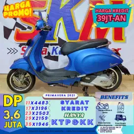 ( vespa Primavera  tahun 2021 dp:3,6 jt angsuran 68rb/hari cash credit