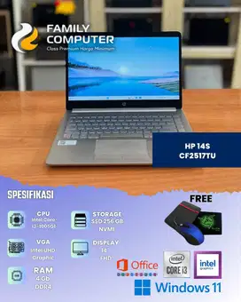 MULUS-MURAH HP 14S CF2517TU|CORE I3-10110U|4GB|SSD 256GB|LIKE NEW|BOX