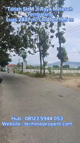 Tanah Dijual SHM Hak Milik  di Jl raya Meteseh Tembalang Semarang Timu