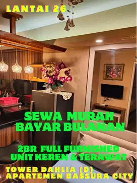SEWA BULANAN 2BR FULL FURNISHED TOWER D APARTEMEN BASSURA CITY