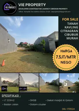 Jual Kaving 7,5 Jt Nego Cluster Favorite . CitraGran Cibubur.